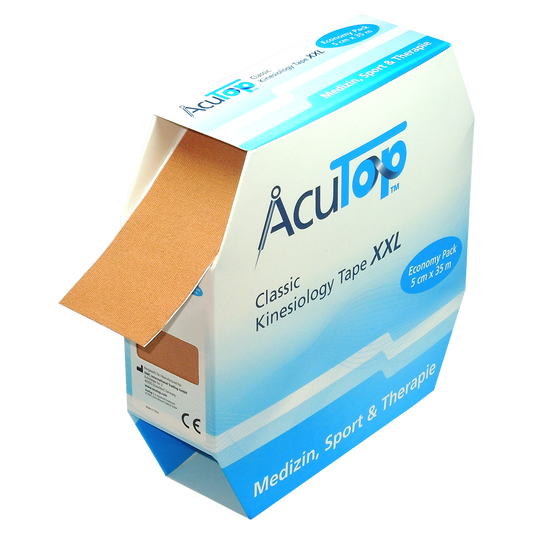 Acutop Classic Tape Jumbo - 5cmx35m - Beige - Tape voor de huid - Intertaping.nl