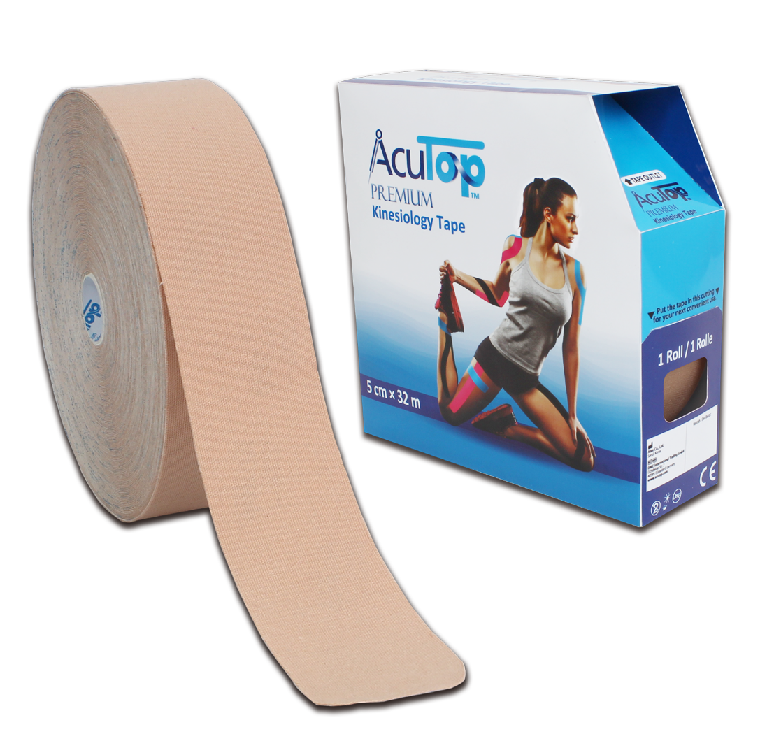 Acutop - Premium Kinesiotape Jumbo - Beige - 5cmx32m - Intertaping.nl