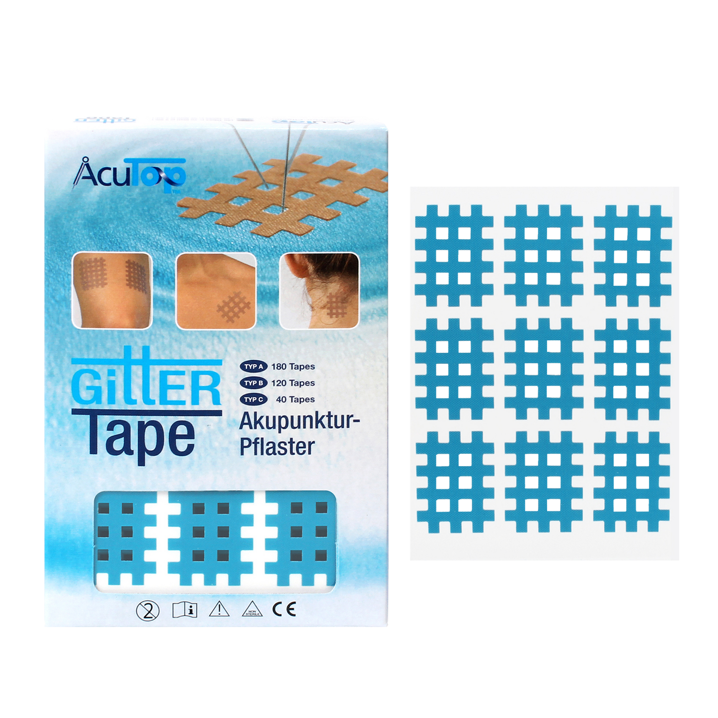 Acutop Gitter Tape / Cross Tape - Blauw - Type A - Intertaping.nl