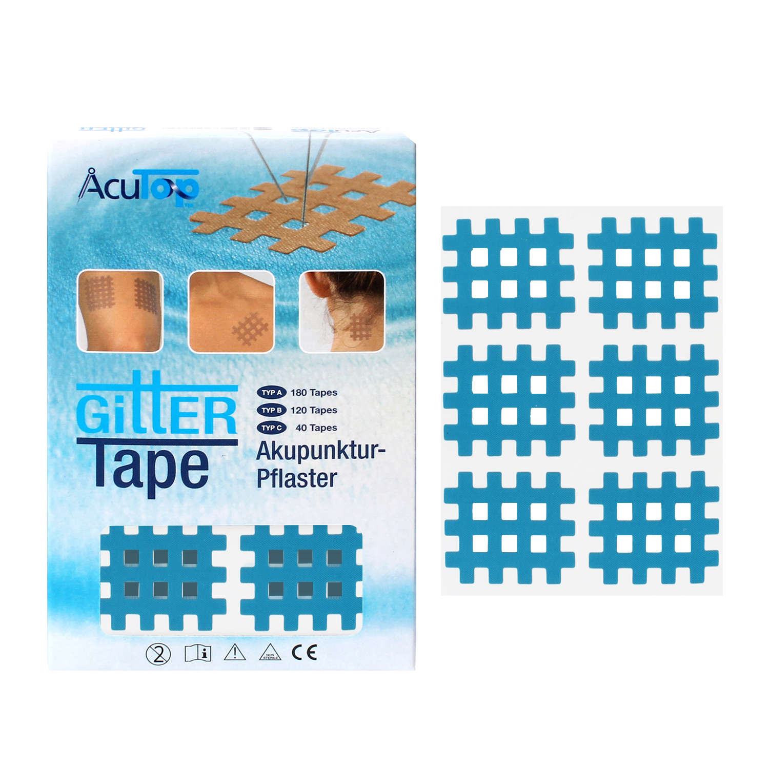 Acutop Gitter Tape / Cross Tape - Blauw - Type B - Intertaping.nl