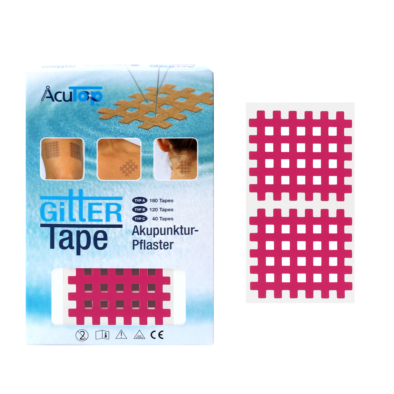 Acutop Gitter Tape / Cross Tape - Roze - Type C - Intertaping.nl