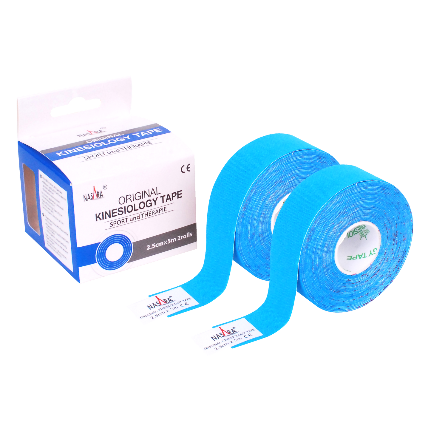 Nasara - Kinesiologie tape blauw - Small - 2.5cm x 5m - Intertaping.nl