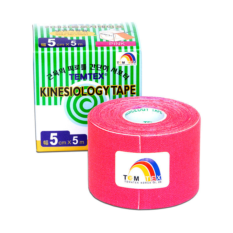 Temtex - Kinesiologie tape - Roze - 5cmx5m - voor Oedeemtherapie - Intertaping.nl