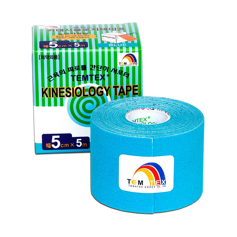 Temtex - Kinesiologie tape - Blauw - 5cmx5m - voor Oedeemtherapie - Intertaping.nl
