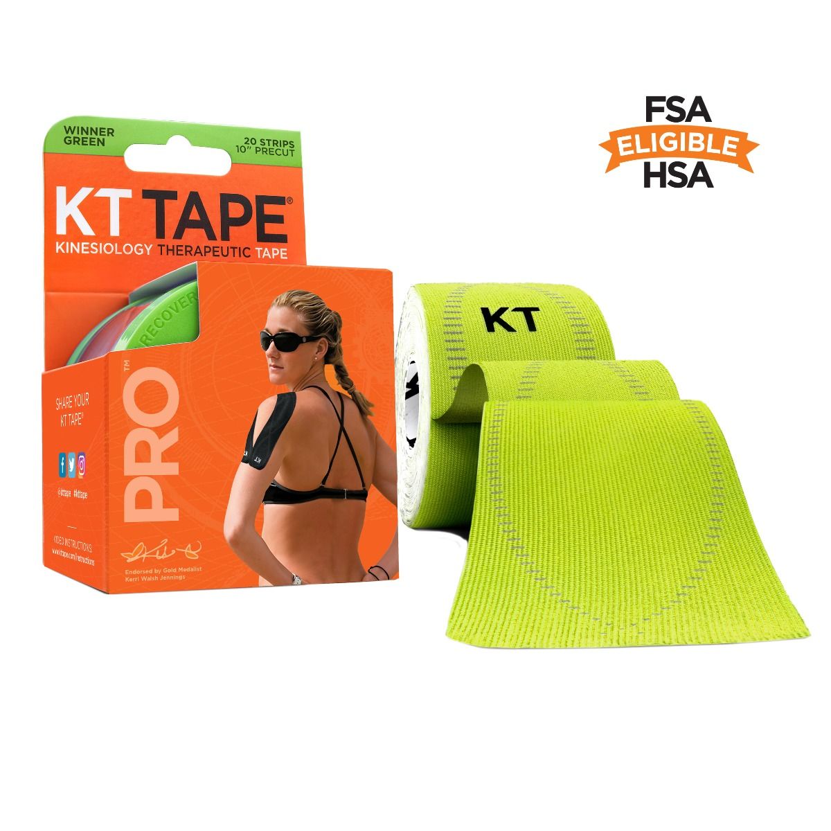 KT Tape Pro - Voorgesneden - Winner Green - 5cm x 5m - Intertaping.nl